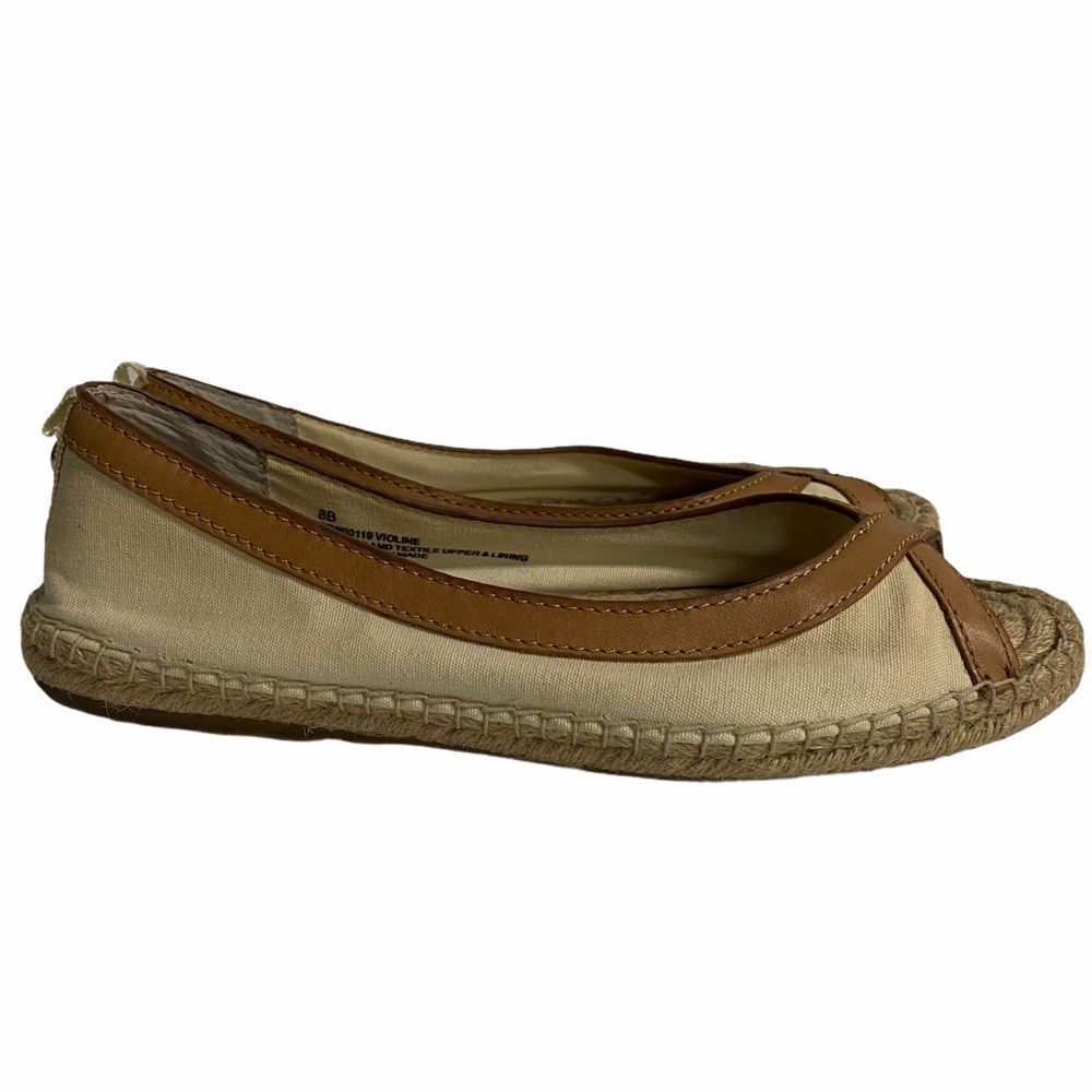 8B TOMMY BAHAMA Leather Trim Espadrille Flat Shoes
